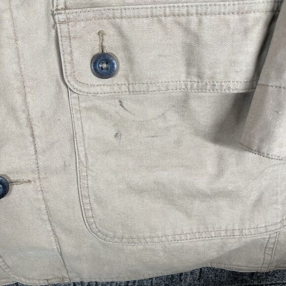 Orvis Jacket Coat Barn Corduroy Collar Cuffs Quilted Canvas Full Zip XL - Picture 4 of 10